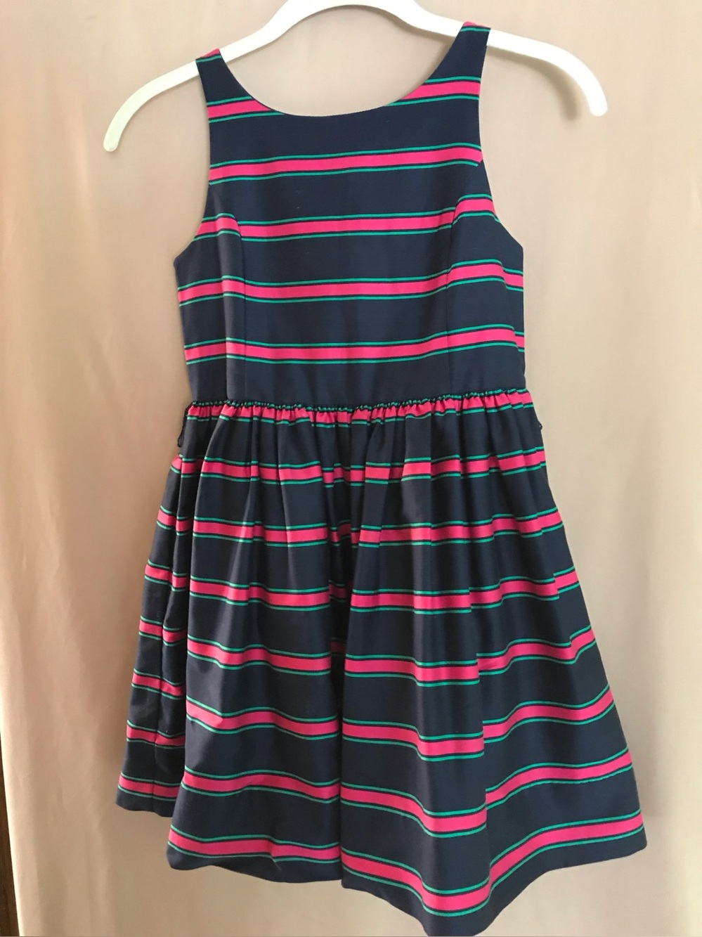 Ralph Lauren Navy Dress with Pink & Teal Stripes
